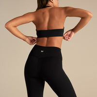 Essential Twist Front Halter Bra | Black