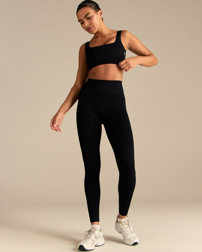Power Open Back Mini Bra | Black