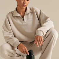 Comfort Outdoor 1/4 Zip Graphic Sweat | Stone