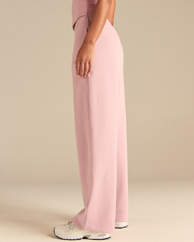 Comfort Lightweight Straight Leg Mid Waist Joggers | Sweet Pink