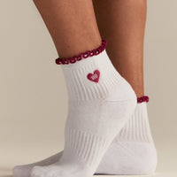 Quarter Frilly Ankle Socks (2PK) | Sweet Pink/Strawberry Kiss