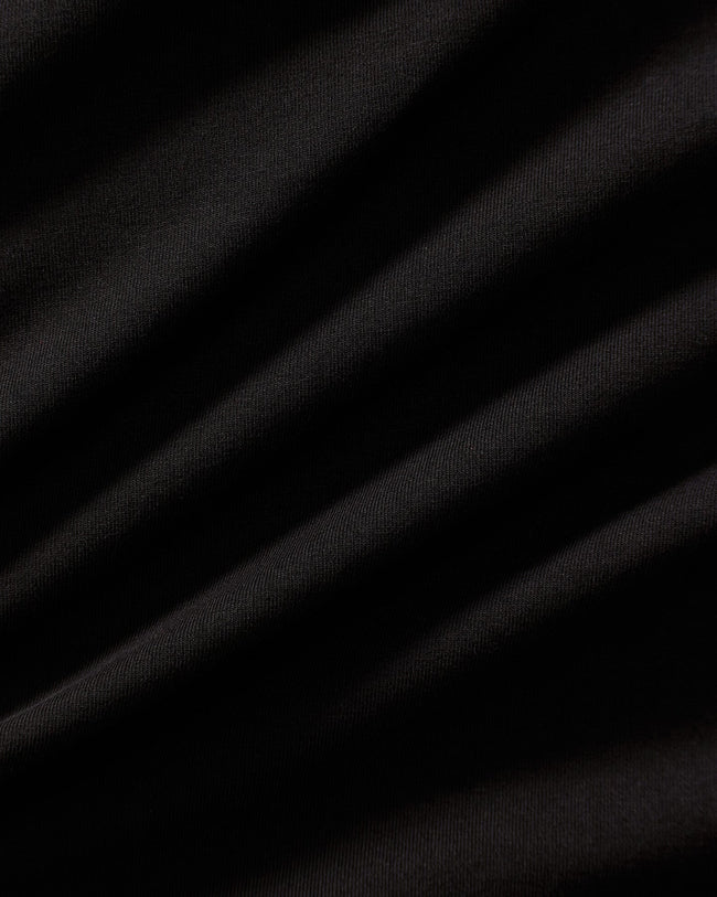 Cotton Contour Fold Over Straight Leg Pants | Black