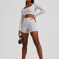 Define 2.0 Seamless Scrunch 4" Shorts | Steel Grey