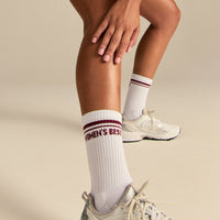 Premium Crew Stripe Socks (3PK) | Oxford Red/Cafe Noir/Black