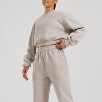 Comfort Cropped Crew Neck | Stone