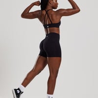 Define 2.0 Seamless Halter Neck Bra | Black