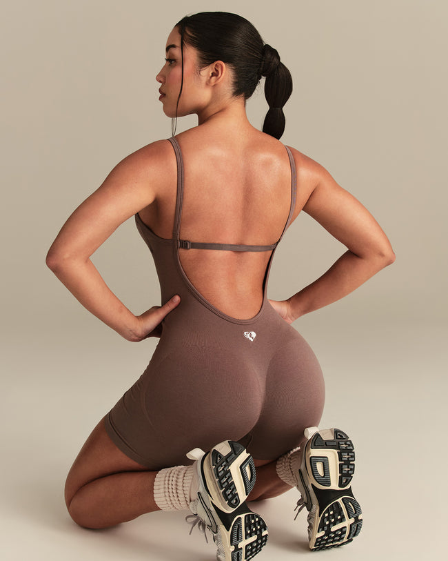 Define 2.0 Seamless Scrunch Short Unitard | Mocha