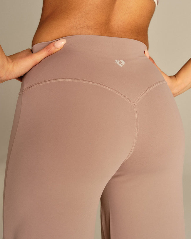 Essential Wrap High Waist Straight Leg Pants | Mauve Taupe