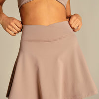Essential Wrap Waist Skort | Mauve Taupe