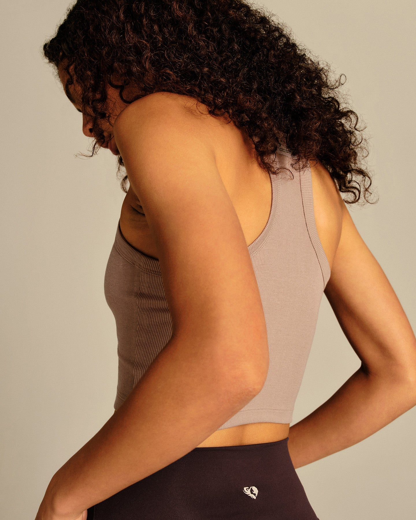 Comfort Ribbed Cropped Tank | Mauve Taupe