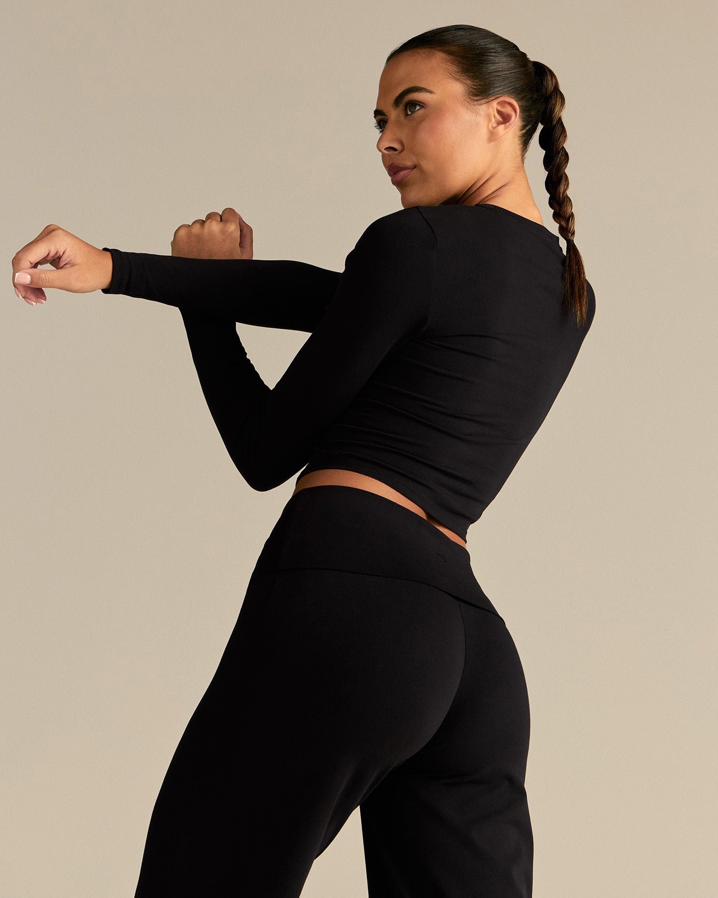 Cotton Contour Long Sleeve T-Shirt | Black