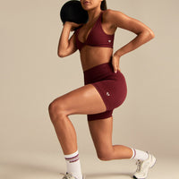 Power Enhanced High Waist Shorts | Oxford Red