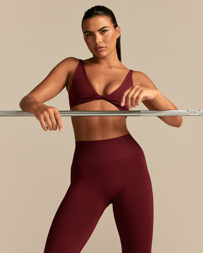 Power Reversible Twist Bra | Oxford Red