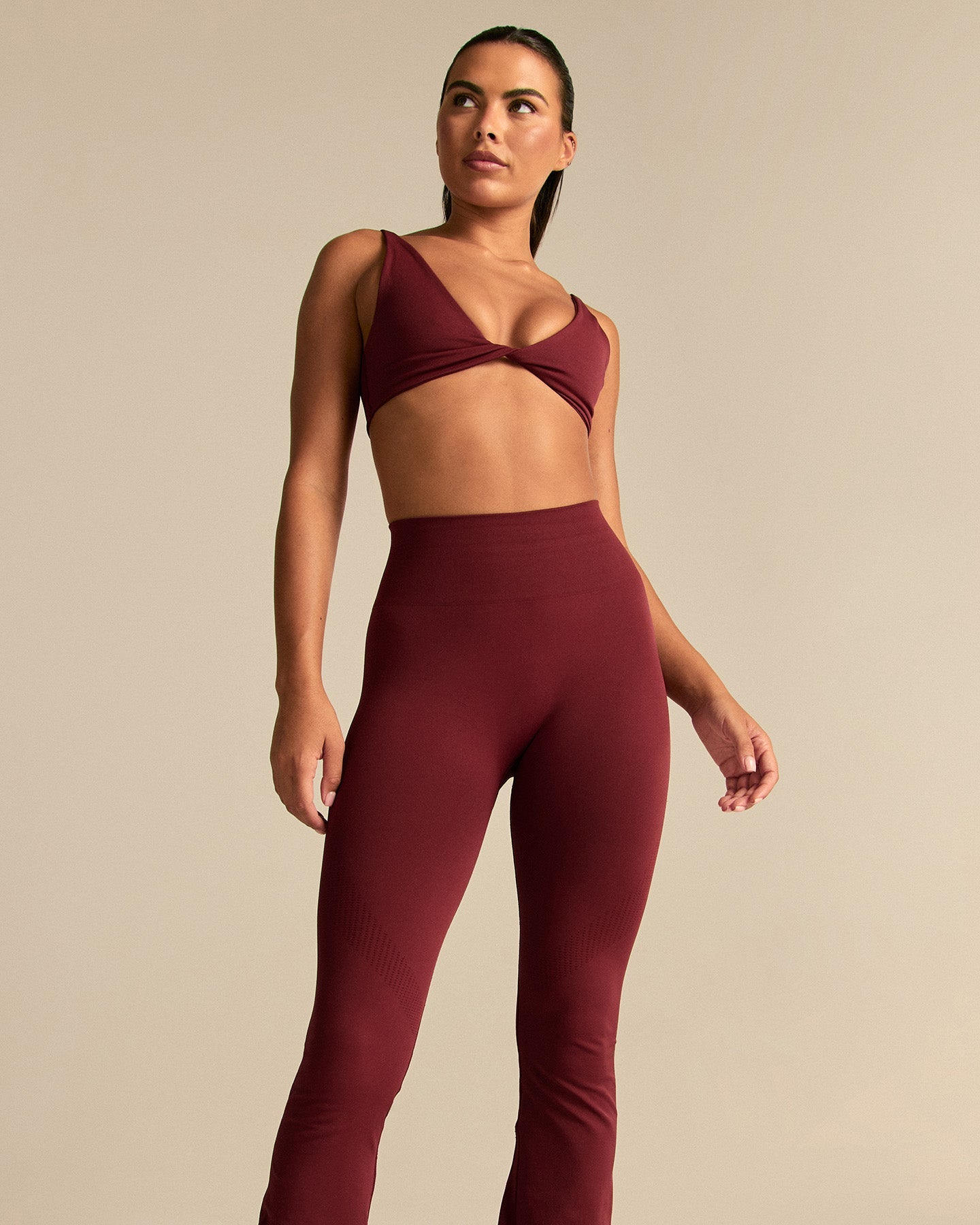 Power High Waist Flared Leggings | Oxford Red