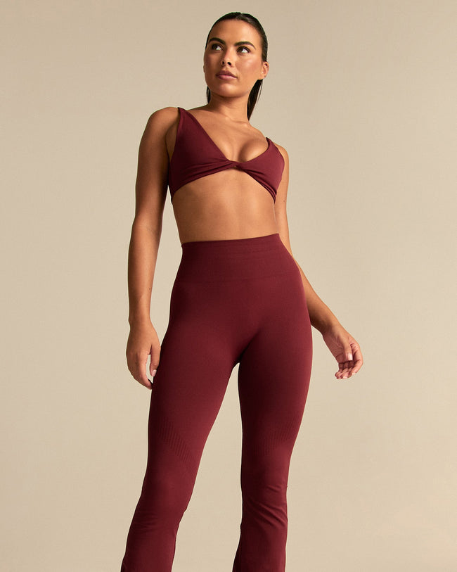 Power High Waist Flared Leggings | Oxford Red