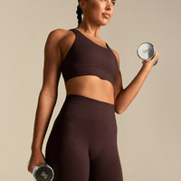 Power Adjustable Sports Bra | Cafe Noir