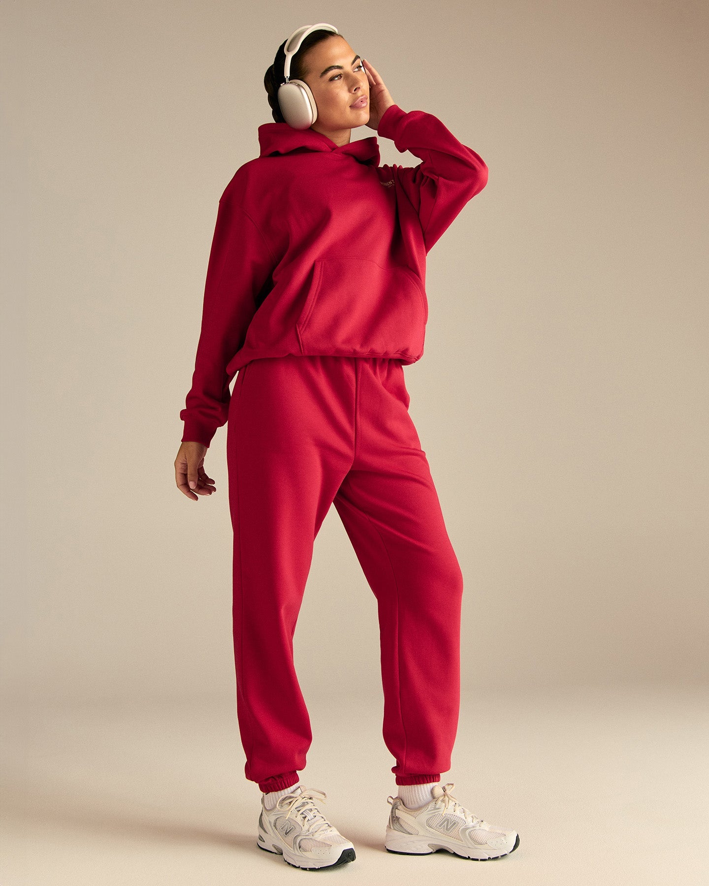 Comfort Oversized Athletic Graphic Hoodie | Candy Apple