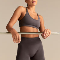 Define 2.0 Seamless Cross Back Bra | Slate Grey