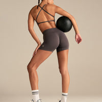 Define 2.0 Seamless Scrunch 4" Shorts | Slate Grey