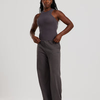 Comfort Ribbed Midi Tank | Graphite