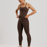 Essential Built-In Bra Midi Tank | Cocoa