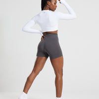 Power Seamless Long Sleeve Crop Top | White