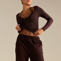 Smooth Contour Long Sleeve Reversible T-Shirt | Cafe Noir