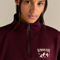 Comfort Outdoor 1/4 Zip Graphic Sweat | Merlot