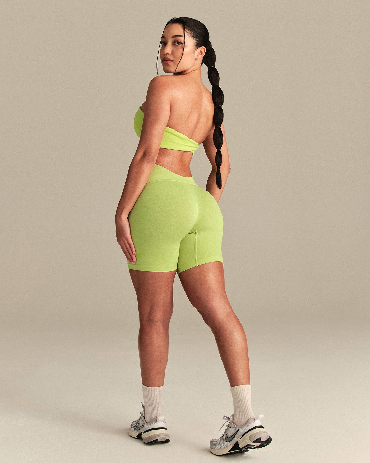 Essential Twist Back Bandeau Bra | Lime Punch