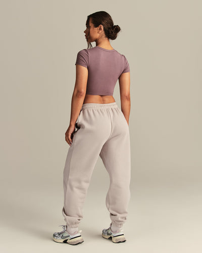 Smooth Contour Cropped Short Sleeve T-Shirt | Deep Mocha