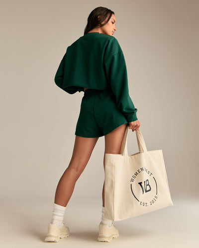 Comfort Lightweight Cropped Sweat | Emerald