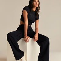 Comfort Graphic Ribbed Baby T-Shirt | Black