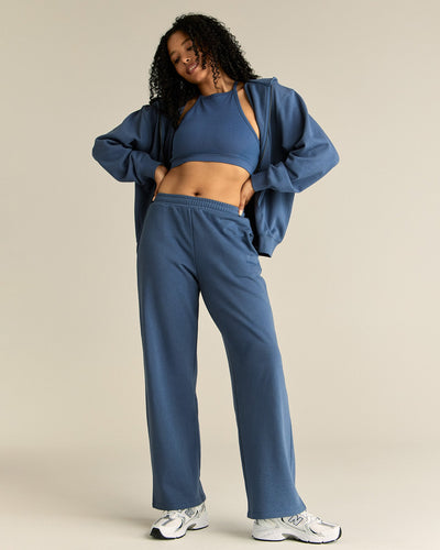 Comfort Lightweight Oversized Zip Up Hoodie | Blueberry