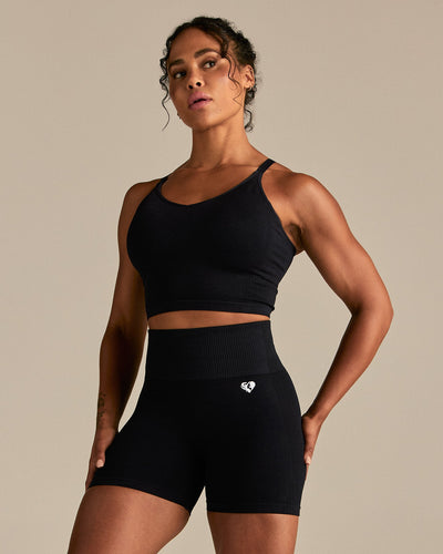 Power Seamless Built-In Bra Tank | Black