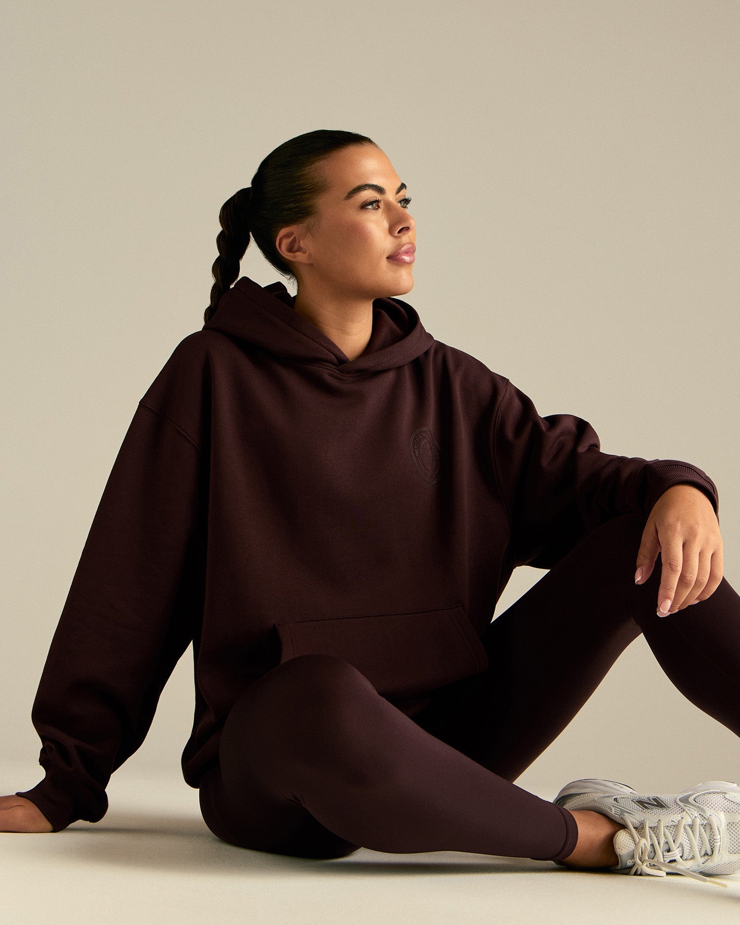Comfort Oversized Health Club Graphic Hoodie | Cafe Noir