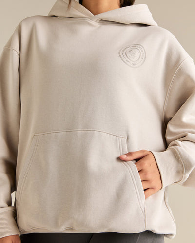 Comfort Oversized Health Club Graphic Hoodie | Stone
