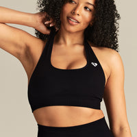 Power Halter Neck Bra | Black