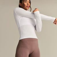 Smooth Contour Long Sleeve Reversible T-Shirt | White