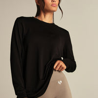 Lightweight Seamless Long Sleeve T-Shirt | Black