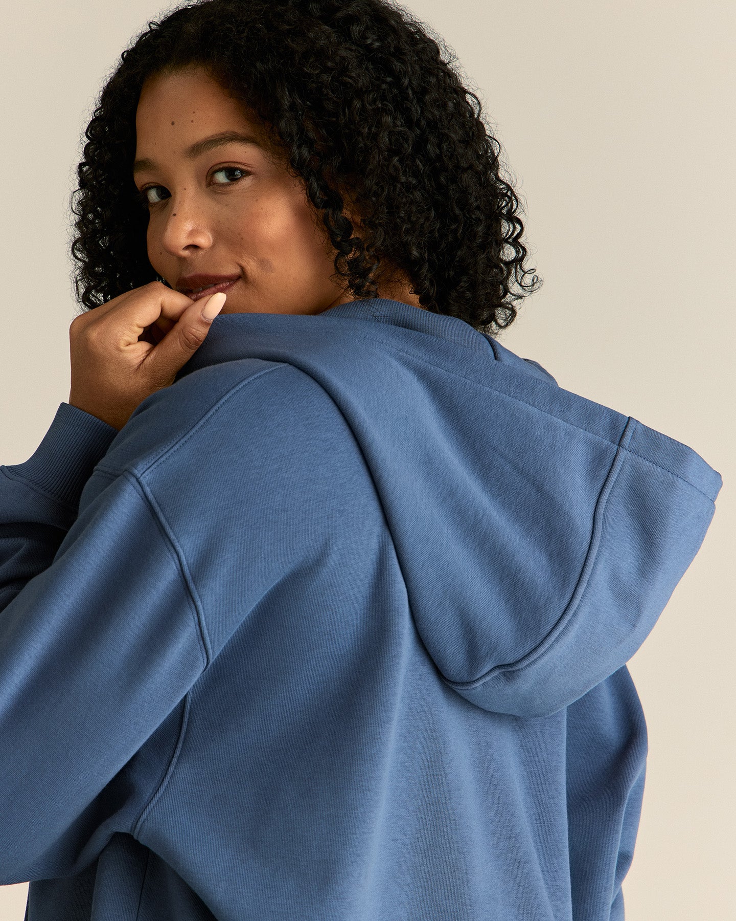 Comfort Lightweight Oversized Zip Up Hoodie | Blueberry