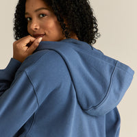 Comfort Lightweight Oversized Zip Up Hoodie | Blueberry