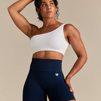 Power Seamless One Shoulder Bra | White