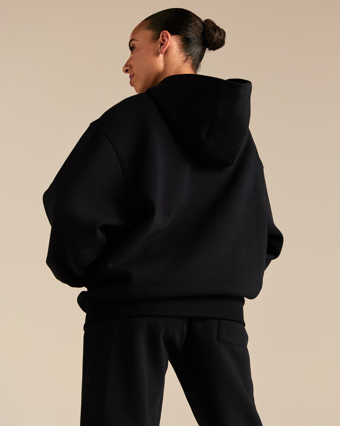 Comfort Oversized Sports Club Hoodie | Black