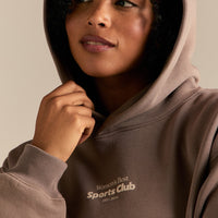 Comfort Oversized Sports Club Hoodie | Taupe Grey