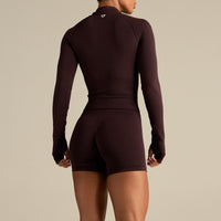 Define 2.0 Seamless Full Zip Midi Jacket | Cafe Noir