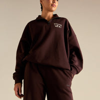 Comfort Outdoor 1/4 Zip Graphic Sweat | Cafe Noir