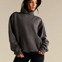 Comfort Oversized Health Club Graphic Hoodie | Graphite