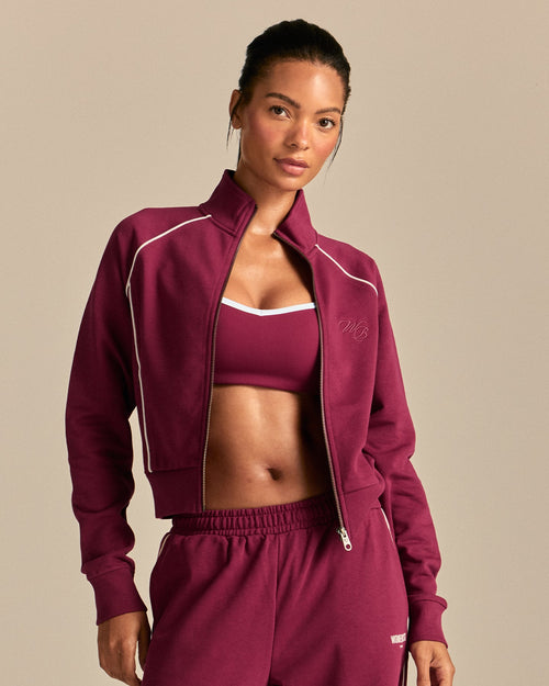 Comfort Lightweight Zip Through Jacket | Deep Berry