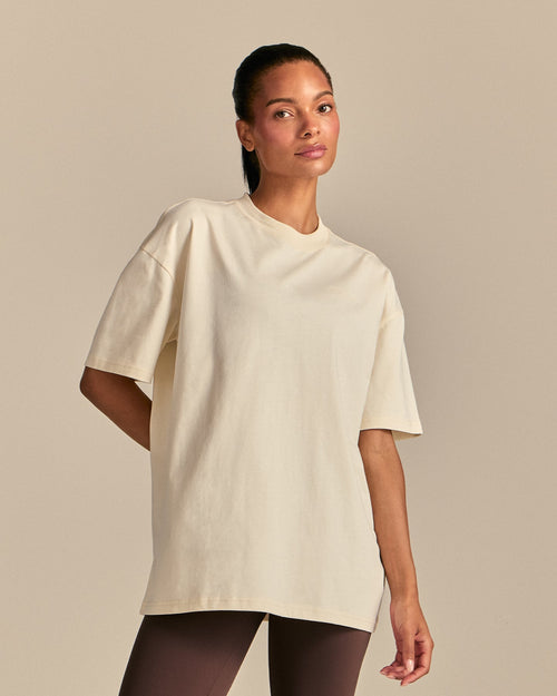Comfort Oversized Wellness Short Sleeve T-Shirt | Coconut White