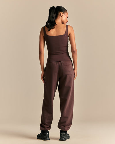 Smooth Contour Midi Square Neck Tank | Cocoa Powder (3/6)